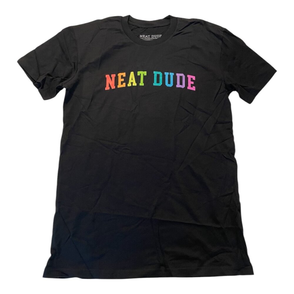Neat Dude Black & Rainbow Tee - Size Small